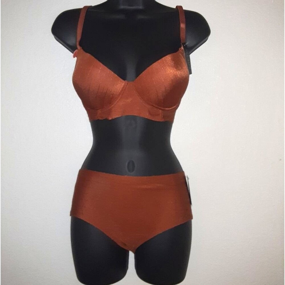 Youmita 36C Bombay JacquardPush Up Bra and Large Seamless Panty NWT